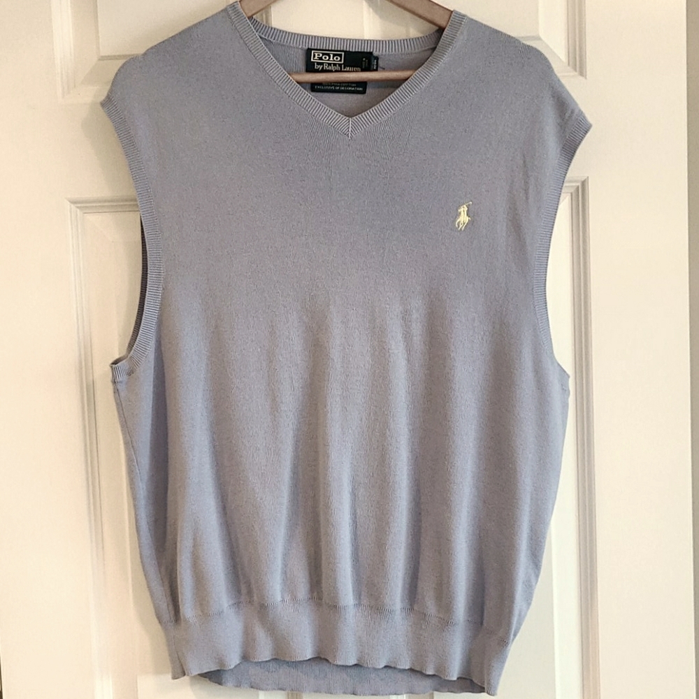 Polo by Ralph Lauren Light Blue V-Neck Sweater Vest